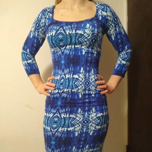 VILA Bodycon Batik Dye-style Dress - Picture 1 of 5
